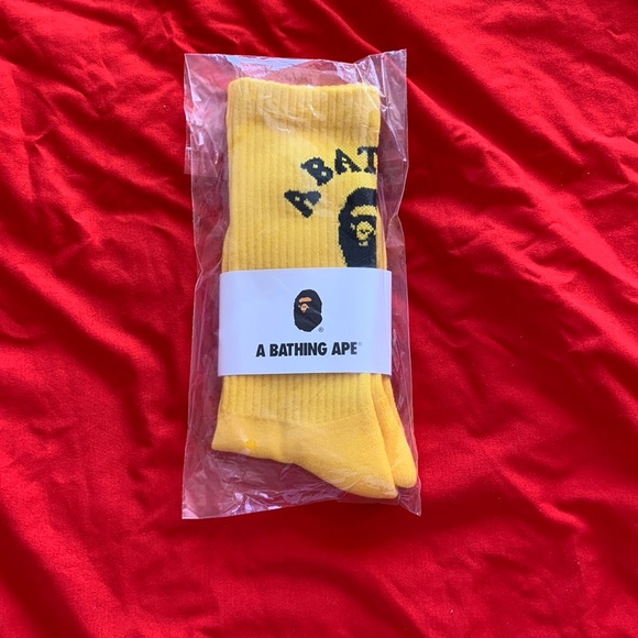 Bape Other - Gold BAPE College Socks